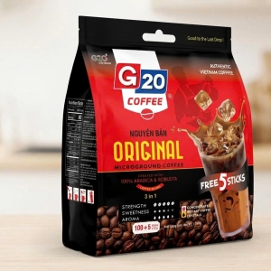 Cà phê bột hòa  3in1 Arabica & Robusta G20 Original - KLT: 1700G/túi/105 gói