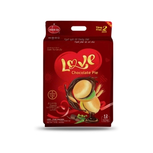Bánh Love - Chocolate nhân Đậu xanh - Lá dứa - Sô cô la- 480g/12 bánh